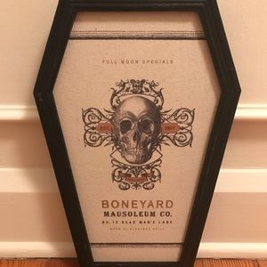 Coffin shape Halloween sign